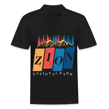 Parc national de Zion Souvenir Canyon Utah Hiking Cam - Polo Homme - noir - Devant - Kai (181cm)