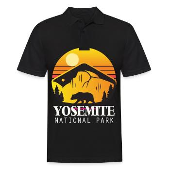 Yosemite National Park California Grizzly Bear Campi - Men's Polo Shirt - black - Front - Kai (181cm)