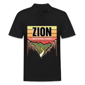 Nationalpark Souvenir Utah Zion Canyon Nature Wand - Männer Poloshirt - Schwarz - Vorne - Kai (181cm)