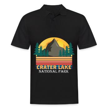 Crater Lake National Park Hiking Nature Mountains Orego - Men's Polo Shirt - black - Front - Kai (181cm)