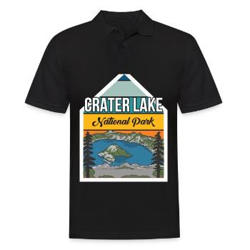 Oregon Crater Lake National Park Hiking Nature - Men's Polo Shirt - black - Front - Kai (181cm)