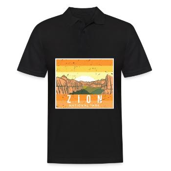 Parc national de Zion Utah Canyon Souvenir - Polo Homme - noir - Devant - Kai (181cm)