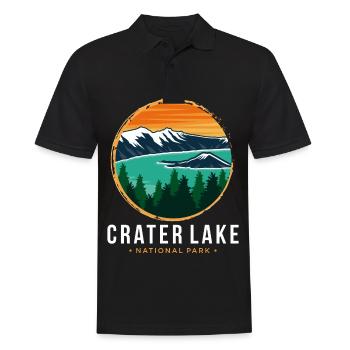 Crater Lake Souvenir National Park Hiking in the N - Men's Polo Shirt - black - Front - Kai (181cm)