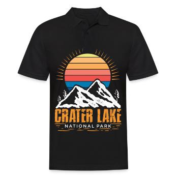 Crater Lake Berg Nationalpark Souvenir Wandern Nat - Männer Poloshirt - Schwarz - Vorne - Kai (181cm)