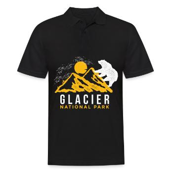 Glacier National Park Montana Wilderness Souvenir Bear - Polo Homme - noir - Devant - Kai (181cm)