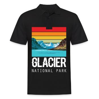 Glacier National Park Souvenir Montana États-Unis - Polo Homme - noir - Devant - Kai (181cm)