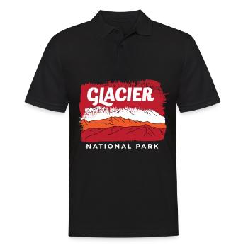 Glacier Souvenir Parc national des monts Montana - Polo Homme - noir - Devant - Kai (181cm)