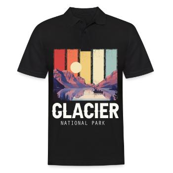 Glacier National Park Souvenir Montana Lac et Montagne - Polo Homme - noir - Devant - Kai (181cm)