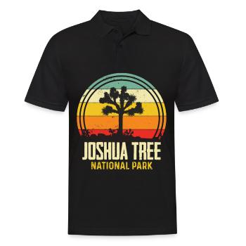 California National Park Joshua Tree Souvenir Desert - Men's Polo Shirt - black - Front - Kai (181cm)