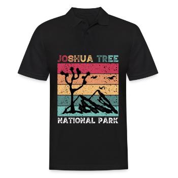 Joshua Tree Souvenir California National Park Camp - Men's Polo Shirt - black - Front - Kai (181cm)