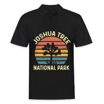 California National Park Joshua Tree Souvenir Wall - Men's Polo Shirt - black - Front - Kai (181cm)