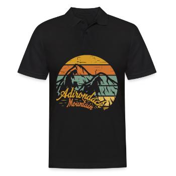 Mountain Retro Camping Adirondack Hiking Nature - Men's Polo Shirt - black - Front - Kai (181cm)