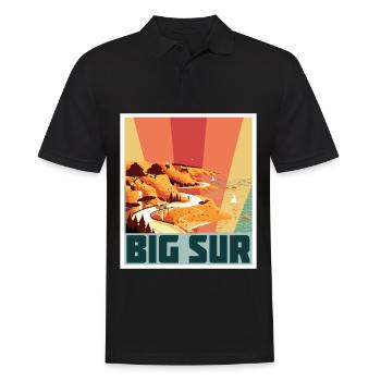 Big Sur Ufer Kalifornien Souvenir Ozean Natur Küst - Männer Poloshirt - Schwarz - Vorne - Kai (181cm)