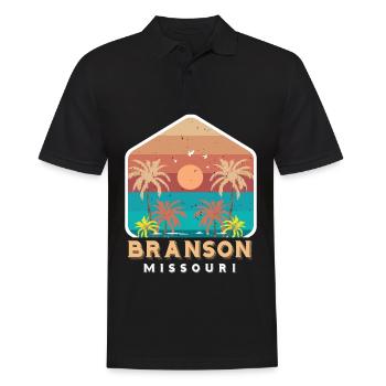Branson Vacances Missouri Camping Voyage Randonnée Nat - Polo Homme - noir - Devant - Kai (181cm)