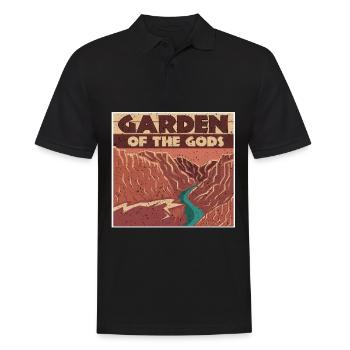 Garden of the Gods Souvenir Nature Lovers Hiking - Men's Polo Shirt - black - Front - Kai (181cm)