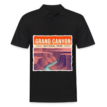 National Park Souvenir Grand Canyon Colorado Hiking - Men's Polo Shirt - black - Front - Kai (181cm)