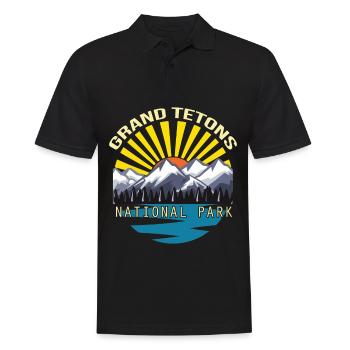 Parc national des montagnes Grand Teton Souvenir Wyoming - Polo Homme - noir - Devant - Kai (181cm)