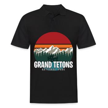 Grand Teton Buffalo National Park Souvenir Wyoming - Polo Homme - noir - Devant - Kai (181cm)