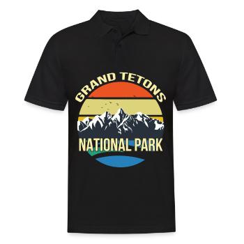 Grand Tetons National Park Souvenir Wyoming - Polo Homme - noir - Devant - Kai (181cm)