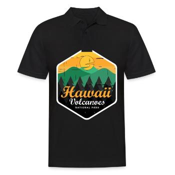 Souvenir du parc national des volcans d’Hawaï - Polo Homme - noir - Devant - Kai (181cm)