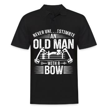 Bogenschießen Bogenschütze Alter Mann - Männer Poloshirt - Schwarz - Vorne - Kai (181cm)
