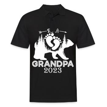 Werdender Opa 2023, 2023 werde ich Opa, 2023 Opa - Männer Poloshirt - Schwarz - Vorne - Kai (181cm)