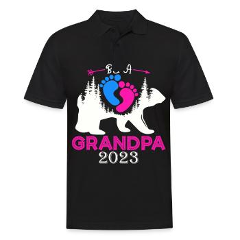 Werdender Opa 2023, 2023 werde ich Opa, 2023 Opa - Männer Poloshirt - Schwarz - Vorne - Kai (181cm)