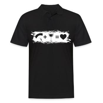 Grunge Rectangle - Heart - Wine - Paragliding - Men's Polo Shirt - black - Front - Kai (181cm)