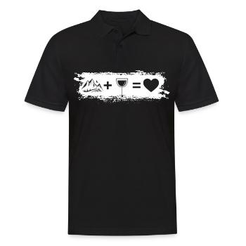 Grunge Rectangle - Heart - Wine - Mountain - - Men's Polo Shirt - black - Front - Kai (181cm)