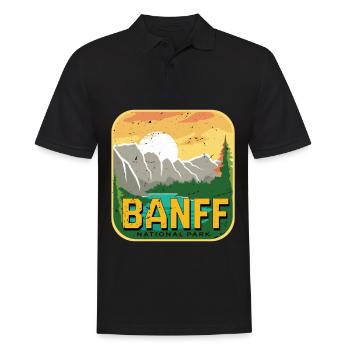 Parc national du Canada Alberta Banff Camping Mountain - Polo Homme - noir - Devant - Kai (181cm)