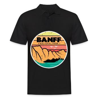 Canada Parc national des Monts-Montagnes de l’Alberta Banff Campin - Polo Homme - noir - Devant - Kai (181cm)