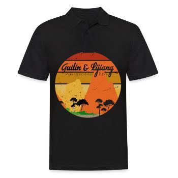 Parc national de la rivière Guilin Lijiang China Camping N - Polo Homme - noir - Devant - Kai (181cm)