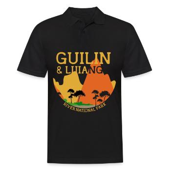 Guilin Lijiang River National Park China Li River - Men's Polo Shirt - black - Front - Kai (181cm)
