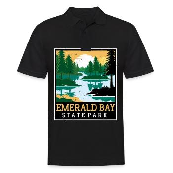 State Park Nevada Emerald Bay California Camping - Men's Polo Shirt - black - Front - Kai (181cm)