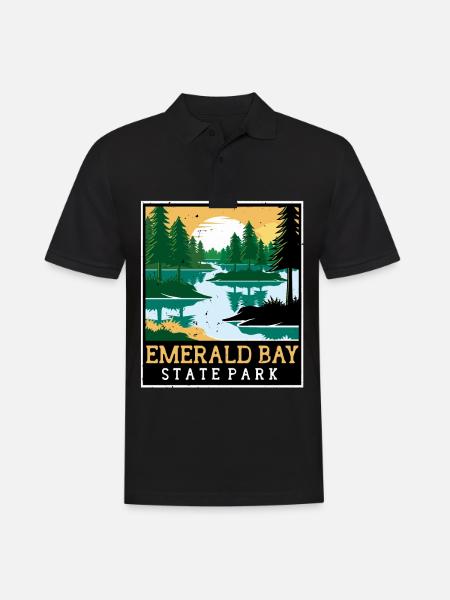 State Park Nevada Emerald Bay California Camping - Men's Polo Shirt - black