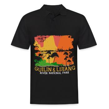 Guilin Lijiang River Li National Park China Campin - Männer Poloshirt - Schwarz - Vorne - Kai (181cm)