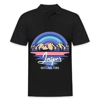 Jasper Canada National Park Icefields Wasserfallbe - Männer Poloshirt - Schwarz - Vorne - Kai (181cm)