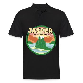Jasper Canada Alberta Souvenir Campin - Polo Homme - noir - Devant - Kai (181cm)