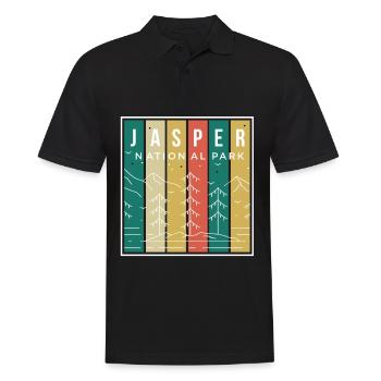 Jasper National Park Kanada Souvenir Mountains Cam - Männer Poloshirt - Schwarz - Vorne - Kai (181cm)