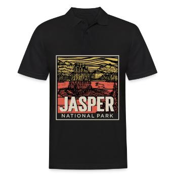 Nationalpark Kanada Jasper Souvenir Deer Camping N - Männer Poloshirt - Schwarz - Vorne - Kai (181cm)
