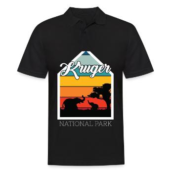 Parc national des éléphants Afrique Kruger Safari Big Fi - Polo Homme - noir - Devant - Kai (181cm)