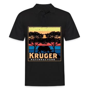 Parc national Kruger Safari Rhino Africa Big Five S - Polo Homme - noir - Devant - Kai (181cm)