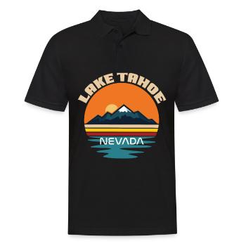 Lac Tahoe Faune Camping Randonnée Montagnes naturelles - Polo Homme - noir - Devant - Kai (181cm)