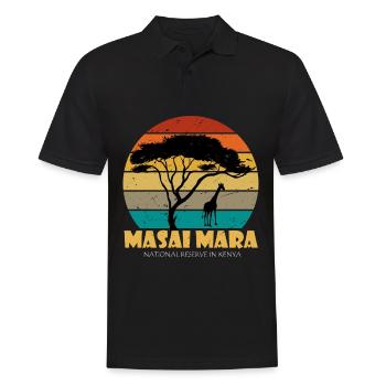 Serengeti Masai Mara Nationalreservat Kenia Safari - Männer Poloshirt - Schwarz - Vorne - Kai (181cm)