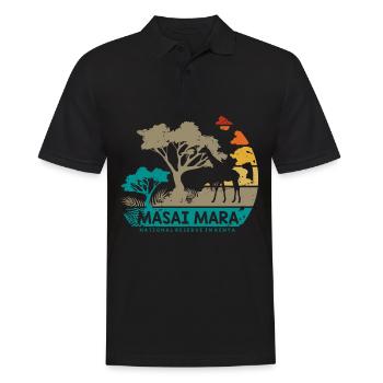 Masai Mara Safari Nationalreservat Kenia Serengeti - Männer Poloshirt - Schwarz - Vorne - Kai (181cm)