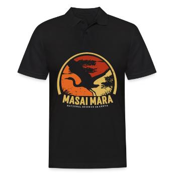 Masai Mara Nationalreservat Kenia Serengeti Wildti - Männer Poloshirt - Schwarz - Vorne - Kai (181cm)