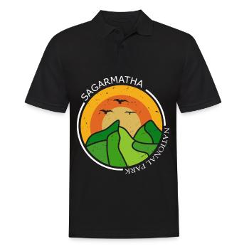 Parc national de Sagarmatha Tibet Everest Neige Népal - Polo Homme - noir - Devant - Kai (181cm)