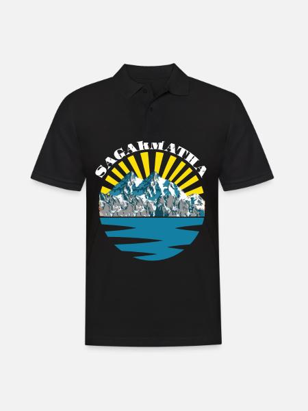 Everest Nationalpark Sagarmatha in Tibet Nepal - Männer Poloshirt - Schwarz