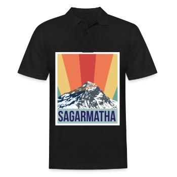 Sagarmatha Mountains Retro National Park Tibet Nepa - Polo Homme - noir - Devant - Kai (181cm)