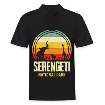Serengeti Big Five Safari Souvenir Afrique National - Polo Homme - noir - Devant - Kai (181cm)